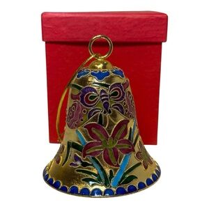 Gold and Multicolor Enamel Bell Ornament